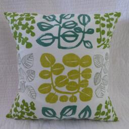 Set Of 4 Handmade Cushion Covers, Green & Yellow Mixed Prints, 16 Inch - thumbnail 2