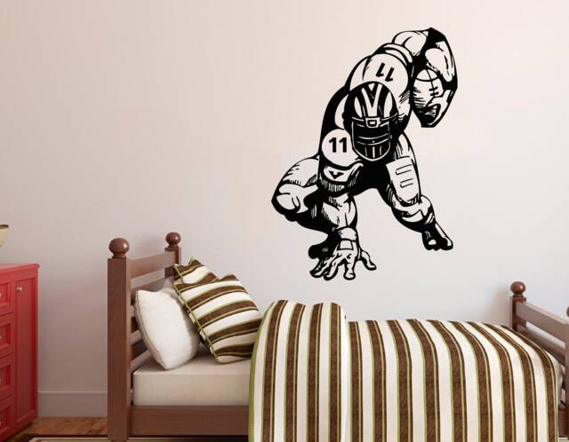 Personalized Football Player Wall Decal Custom Sports Decor 2354 - image 1