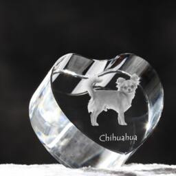 Chihuahua, Crystal Heart With Dog, Souvenir, Decoration, Limited Edition, Collection - thumbnail 3