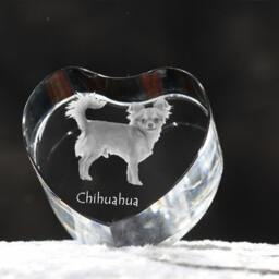 Chihuahua, Crystal Heart With Dog, Souvenir, Decoration, Limited Edition, Collection - thumbnail 2