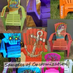 Whimsical Farm Rooster Hand Painted On Blue Chair - Kid's/ Toddler Story-Time Time-Out Chair- Farmhouse Decor Customizable - thumbnail 3