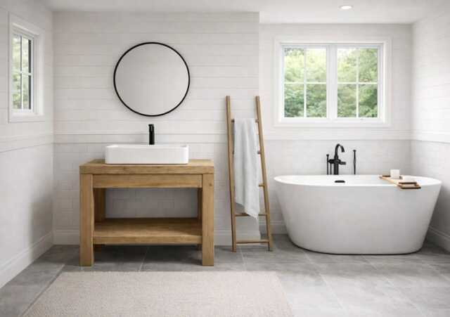 Chunky Rustic Solid Wood Vanity Unit - Washstand - image 1