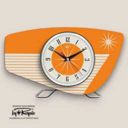 Royalexe Laminate Mantle Clock Mid Century Modern Style in Black By Royale - 12 Colours - thumbnail 3