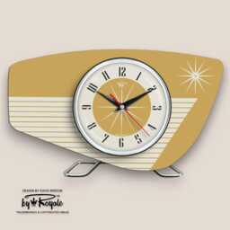 Royalexe Laminate Mantle Clock Mid Century Modern Style in Black By Royale - 12 Colours - thumbnail 4