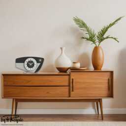 Royalexe Laminate Mantle Clock Mid Century Modern Style in Black By Royale - 12 Colours - thumbnail 2