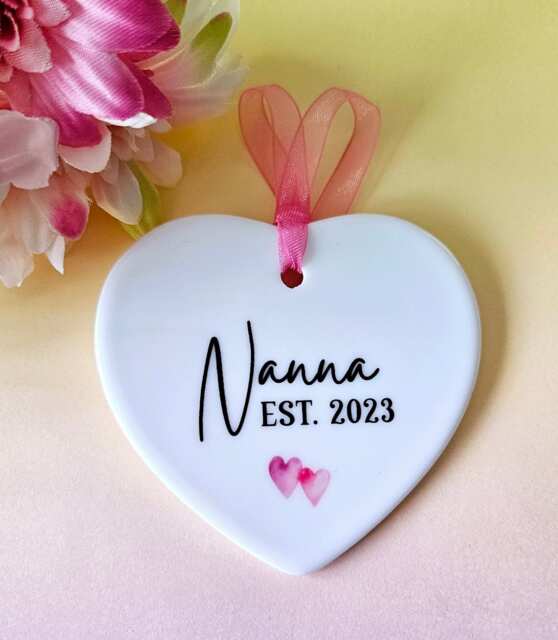Nanna Ornament, Birth Announcement, Gift For Nanna, Mothers Day Gift, Special Her, Handmade - image 1