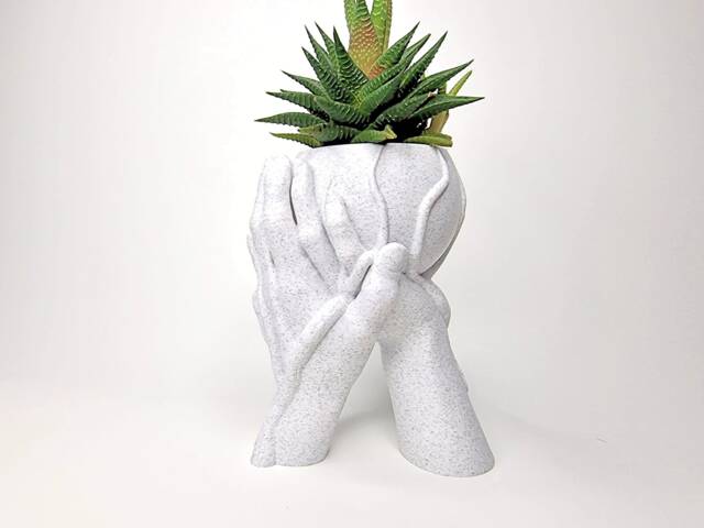 Romantic Hands Planter - Marble Effect, Wedding Anniversary Gift - image 1