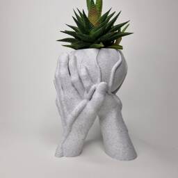 Romantic Hands Planter - Marble Effect, Wedding Anniversary Gift - thumbnail 3