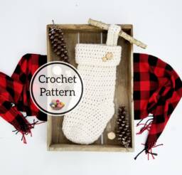 Pattern, Farmhouse Christmas Stocking Crochet Pattern - thumbnail 1