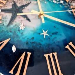Handmade Resin Ocean Clock, Beach Decor, Real Sand & Shells - thumbnail 3