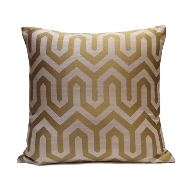 Gold & Off White, Ivory Pillow, Throw Pillow Cover, Decorative Cushion Pillowcase, Accent Cotton Blend - image 1