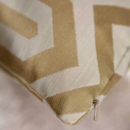 Gold & Off White, Ivory Pillow, Throw Pillow Cover, Decorative Cushion Pillowcase, Accent Cotton Blend - thumbnail 4