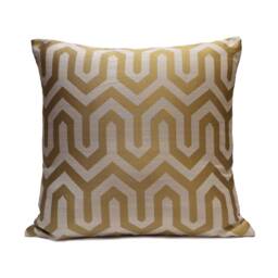 Gold & Off White, Ivory Pillow, Throw Pillow Cover, Decorative Cushion Pillowcase, Accent Cotton Blend - thumbnail 1