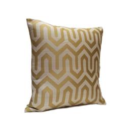 Gold & Off White, Ivory Pillow, Throw Pillow Cover, Decorative Cushion Pillowcase, Accent Cotton Blend - thumbnail 2
