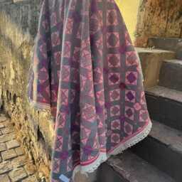 Hand Embroidered Kantha Throw Carpet Design Traditional Artisan Handmade Home Decor - thumbnail 4