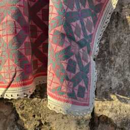 Hand Embroidered Kantha Throw Carpet Design Traditional Artisan Handmade Home Decor - thumbnail 2