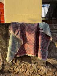 Hand Embroidered Kantha Throw Carpet Design Traditional Artisan Handmade Home Decor - thumbnail 1