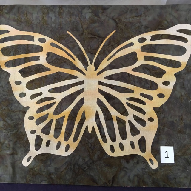 Hand Cut Quilt Square Wall Hanging. Finished Fabric Lined, Fused Cutwork Butterfly Design By Linda Pool Hanging, Color Choice - image 1