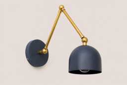 Modern Brass Wall Sconce, Adjustable Swing Arm Lamp, Mid Century Dome Light, Bedside Reading Vintage Articulated Sconce