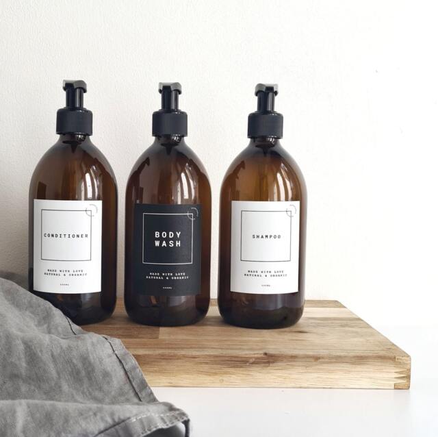 Personalised Waterproof Black Or White Labels Kitchen, Bathroom, Soap Dispenser - image 1