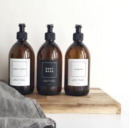 Personalised Waterproof Black Or White Labels Kitchen, Bathroom, Soap Dispenser - thumbnail 1