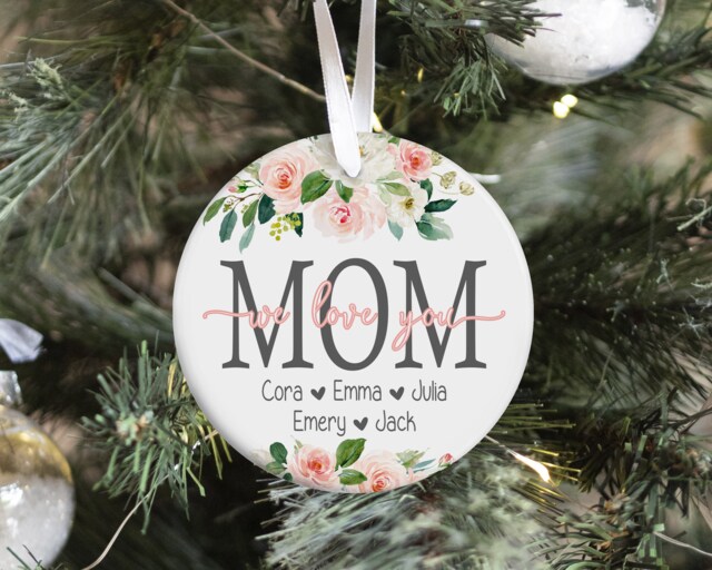 Personalized Christmas Ornament Gift For Mom Or Grandparent From Grandkids Children, Tree Keepsake - image 1