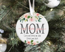 Personalized Christmas Ornament Gift For Mom Or Grandparent From Grandkids Children, Tree Keepsake
