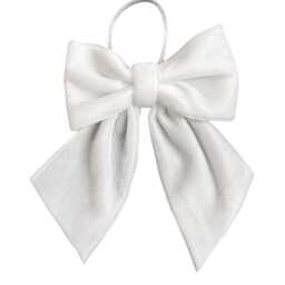 Luxury White Velvet Tie On Christmas Tree Bows 3 Inches Wide 1/3 Or 6 Packs - thumbnail 3