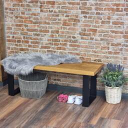 Lincoln-Rustic Shoe Bench, Hallway Console Wooden Bench Seat With Storage - thumbnail 1