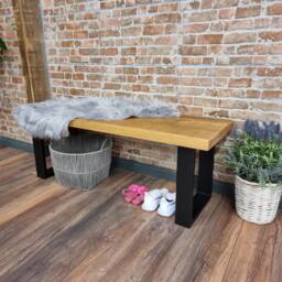 Lincoln-Rustic Shoe Bench, Hallway Console Wooden Bench Seat With Storage - thumbnail 3