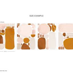 Neutral Abstract Mural Decals - Mixed Design Reusable Fabric Wall Eco Friendly Peel & Stick Nursery Painted Shapes + Dots - thumbnail 2