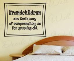 Grandchildren God Way Compensating Growing Old Grandparent Grandma Boy Girl Room Kid Baby Nursery Vinyl Quote Decal Wall Sticker Art K88 - thumbnail 1