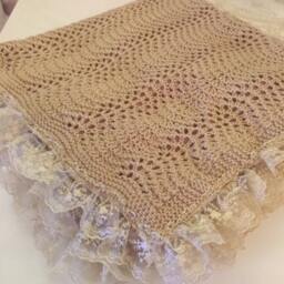 Handmade Knit Baby Blanket, Newborn Bed Cover, Unisex Gift - thumbnail 3