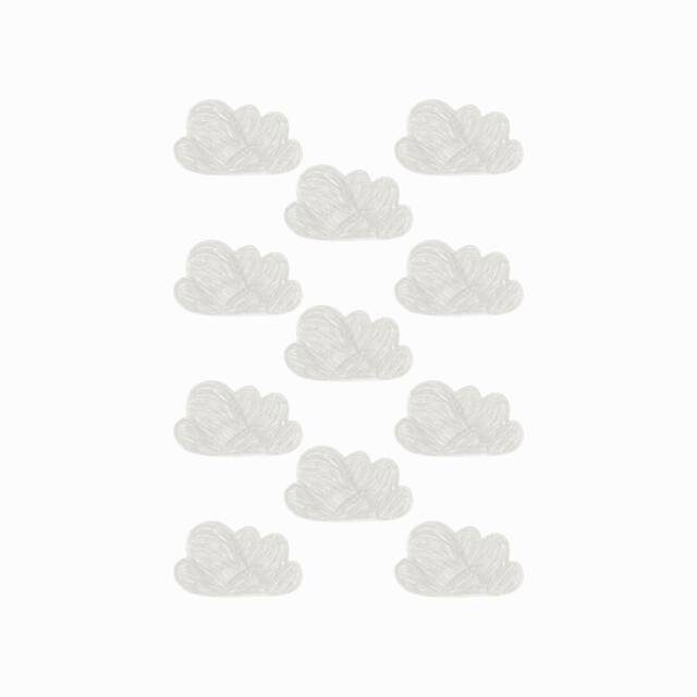 Mini Clouds Fabric Wall Stickers. Removable & Reusable - image 1