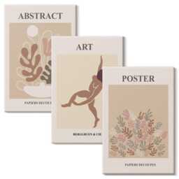 Canvas Art Set Of 3 - Stylish Compositions By Henri Matisse, Beige Wall Large, Abstract Decor - thumbnail 2