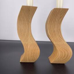 Wooden Candlestick Holders, Unusual Modern Candle Holder, Twisted Candle Stick Table Decoration Decor, Abstract Wood Holders - thumbnail 2