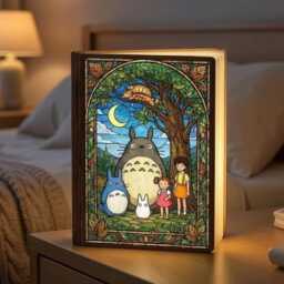 Totoro Forest Book Light, Led Folding Nightlight, Custom Anime Decor, Housewarming Gift, My Neighbor Night Lamp, Lovers Gift - thumbnail 2