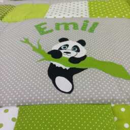 "Baby Blanket, Quilt, Patchwork Crawling Children's Blanket ""Panda" - thumbnail 3