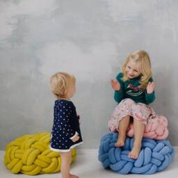 Handmade Pouf Floor Ottoman Foot Stool Nursery Decor Wedding Gift Round Floor Seating Feeding Chair For Kids Bean Bag Reading Nook - thumbnail 2