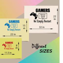 In-Style Decals Wall Vinyl Decal Home Decor Art Sticker Gamers Never Quit We Simply Restart Controller Teen Computer Video Games Room 2541 - thumbnail 2