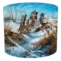 Pheasant Hunting Scene Game Bird Drum Lampshade For Ceiling Light Pendants Or Table Lamp Bases - thumbnail 4