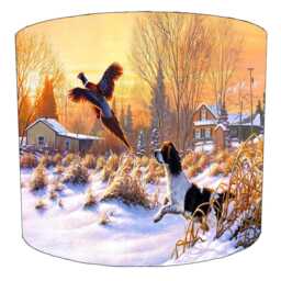 Pheasant Hunting Scene Game Bird Drum Lampshade For Ceiling Light Pendants Or Table Lamp Bases - thumbnail 3