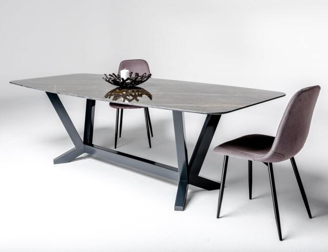 Contemporary Metal Base, Steel Table Base For Stone, Handmade Furniture, Modern Dining Legs Lexi 80.60 - image 1