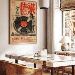 Japanese Retro Music Poster, Vintage Vinyl Wall Art, Print, Asian Gift - thumbnail 3