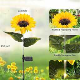 Solar Sunflower Garden Lights - Waterproof Led Pathway Decor - thumbnail 2