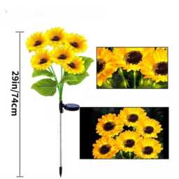 Solar Sunflower Garden Lights - Waterproof Led Pathway Decor - thumbnail 4
