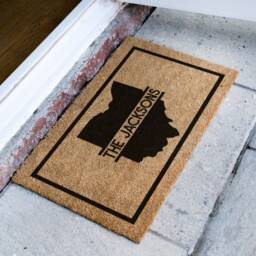 Personalized Ohio State Mat - Family Monogram Doormat Closing Gift Us Silhouette Rug Realtor Decor Porch - thumbnail 2