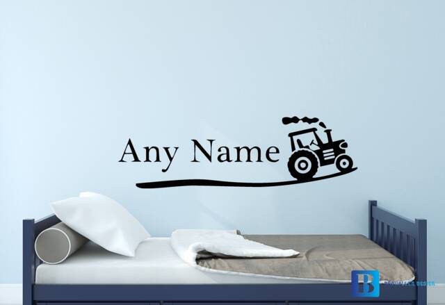 Tractor Personalise Name Boys Bedroom Farmer Wall Art Decal Sticker - image 1