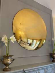Varenna 120cm Gold Leaf Convex Wall Mirror - Verre Eglomise Glass