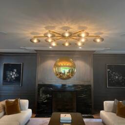 Varenna 120cm Gold Leaf Convex Wall Mirror - Verre Eglomise Glass - thumbnail 2